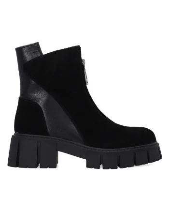 Botine din piele intoarsa cu fermoar