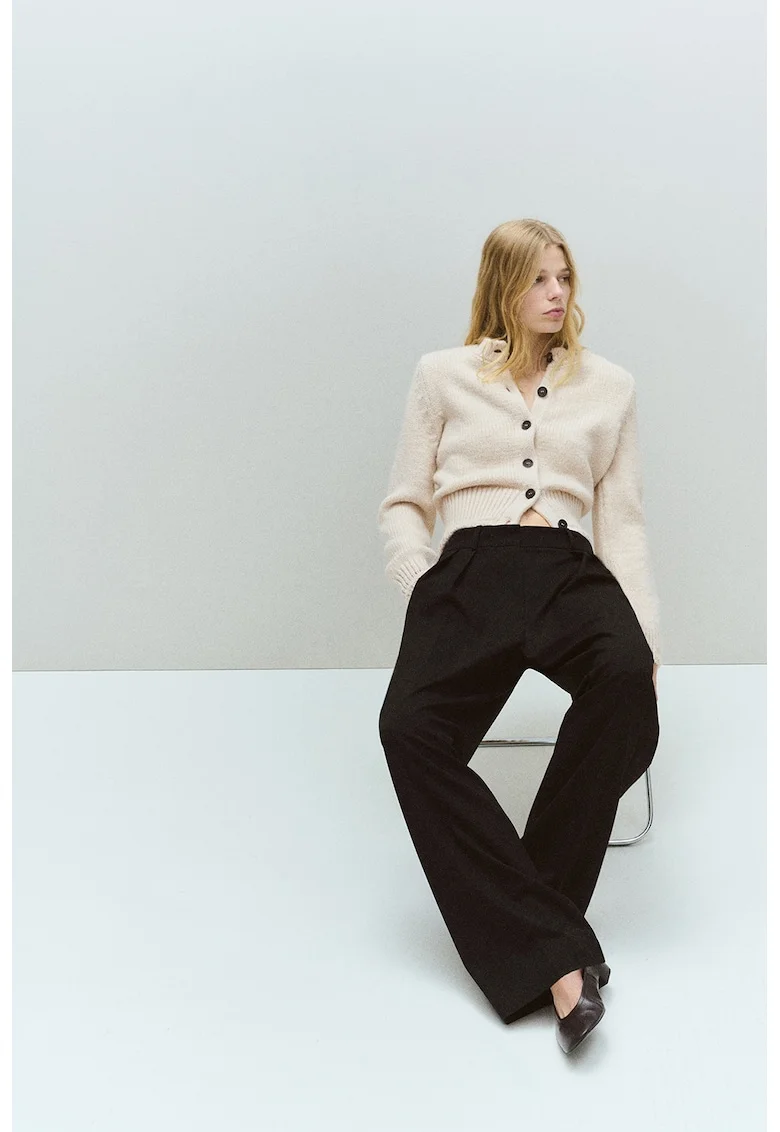 Cardigan tricotat cu nasturi, Bej deschis