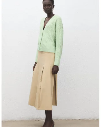 Cardigan din amestec de lana, Verde pal