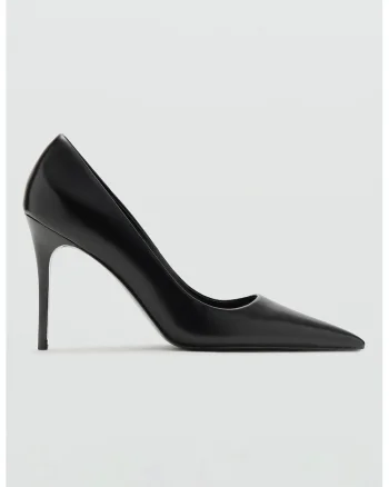 Pantofi din piele ecologica cu toc stiletto, Negru