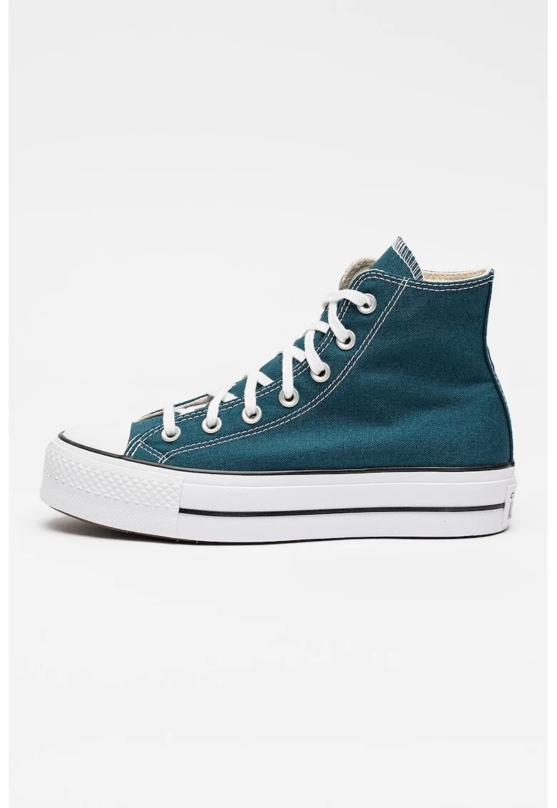 Tenisi din panza cu talpa flatform Chuck Taylor All Star Lift, Verde persan
