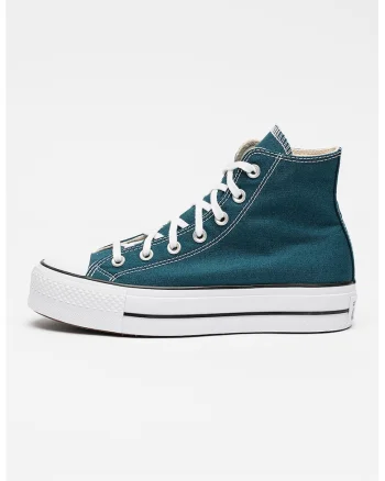 Tenisi din panza cu talpa flatform Chuck Taylor All Star Lift, Verde persan