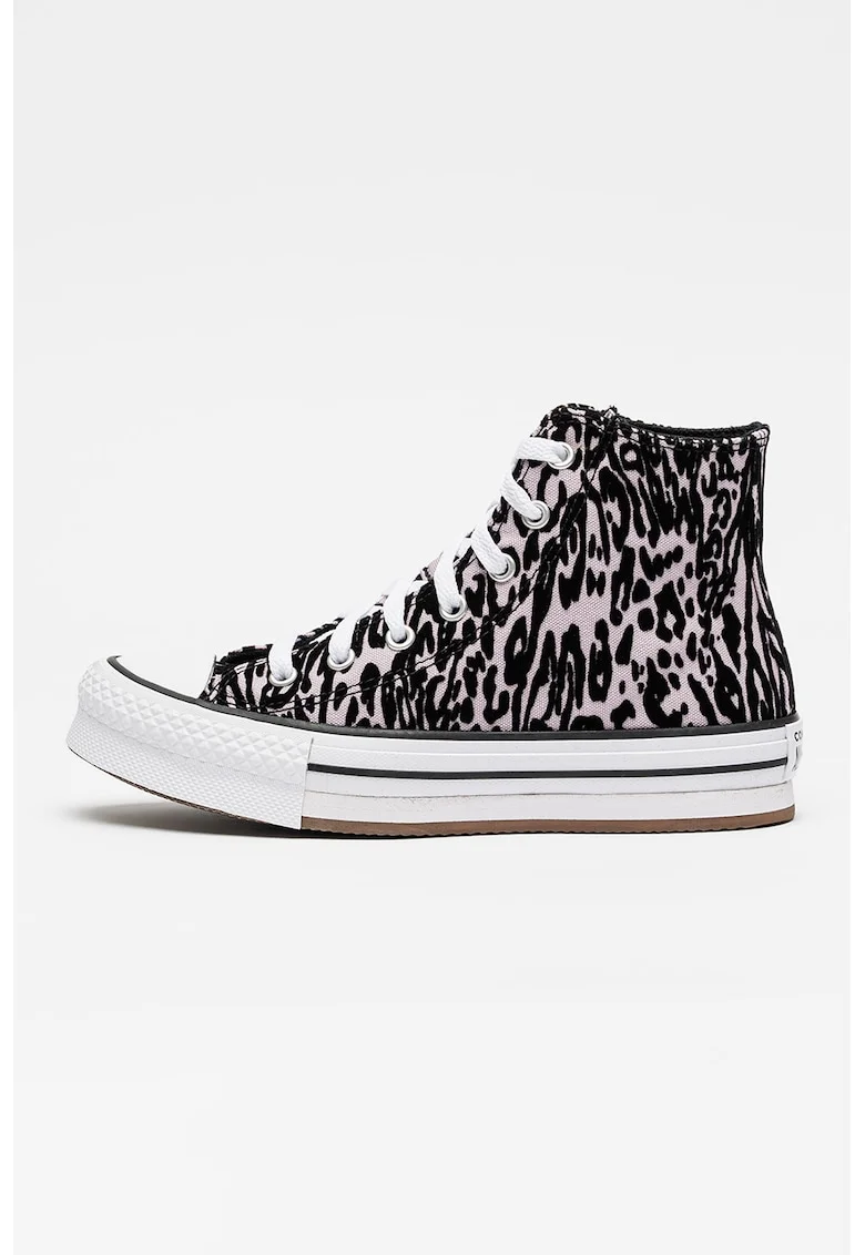 Tenisi cu model animal print Chuck Taylor All Star Lift, Negru/Lila