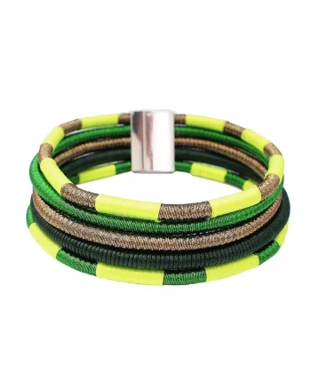 Colier verde, stil african, in 5 straturi, Georgina C8,