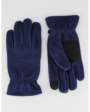 Manusi din fleece cu logo brodat, Negru/Bleumarin