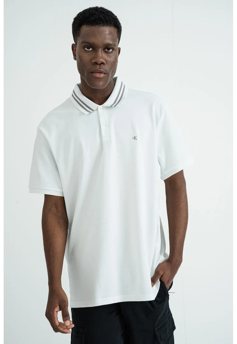 Tricou polo din bumbac, Alb murdar