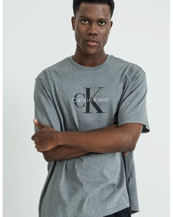 Tricou din bumbac cu imprimeu logo, Gri melange