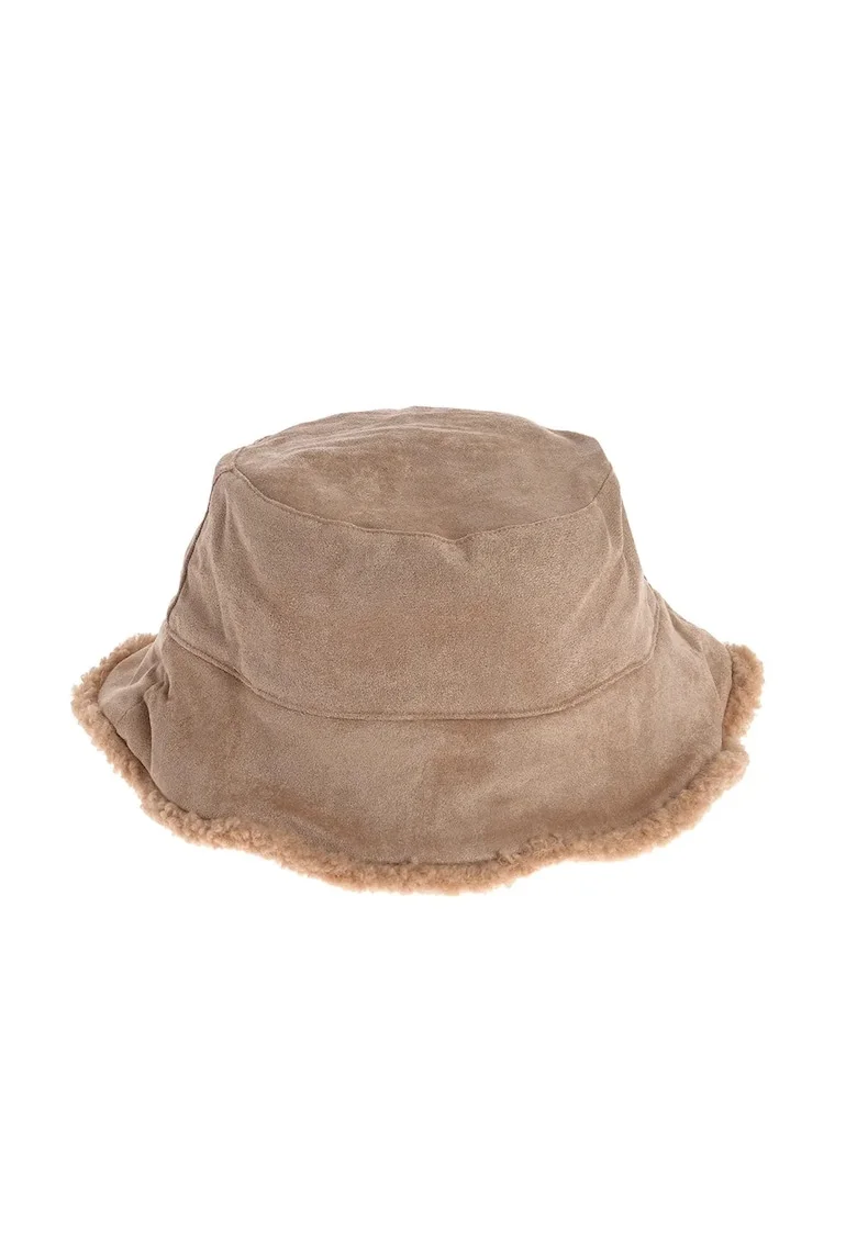 Palarie bucket bej cu interior imblanit