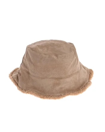 Palarie bucket bej cu interior imblanit