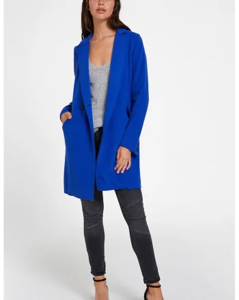 Palton regular fit uni, Albastru royal