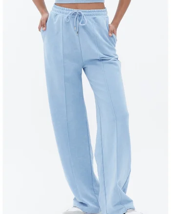Pantaloni de trening cu snur de ajustare, Albastru deschis