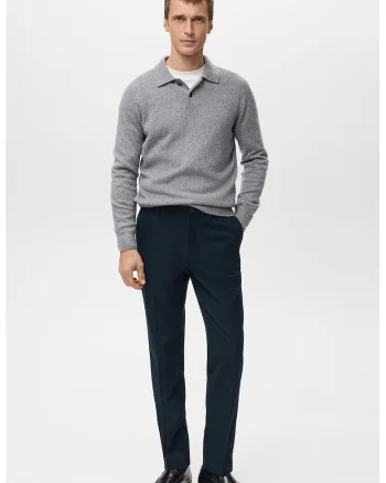 Pantaloni slim-fit cu dungi, Bleumarin