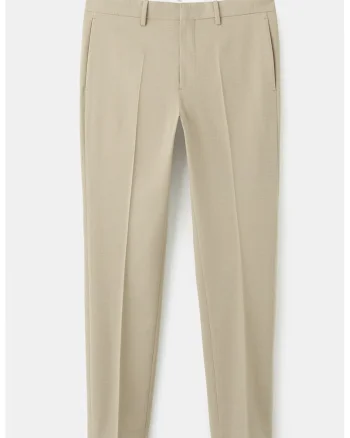Pantaloni eleganti cu croiala dreapta, Bej deschis