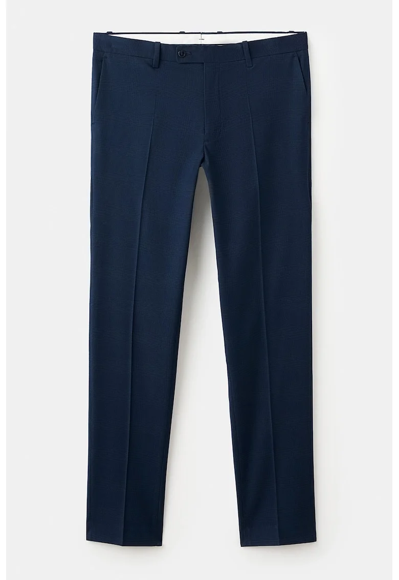 Pantaloni eleganti cu croiala dreapta, Bleumarin