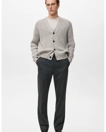 Pantaloni eleganti cu croiala dreapta, Gri inchis