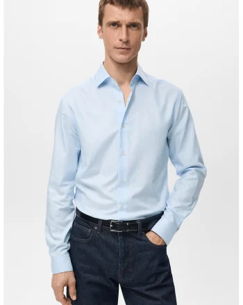 Camasa slim-fit din bumbac, Albastru pastel
