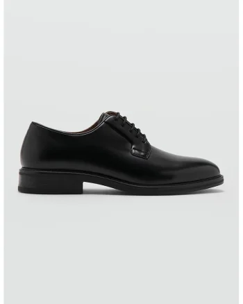 Pantofi Derby de piele ecologica, Negru