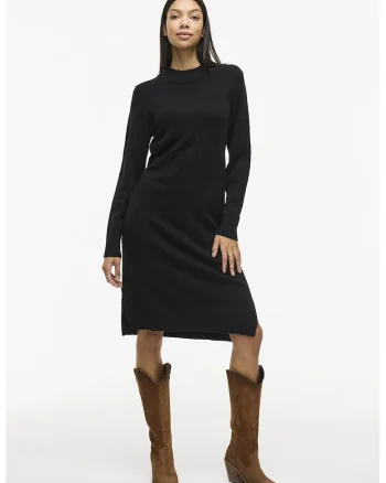 Rochie midi tricotata, Negru