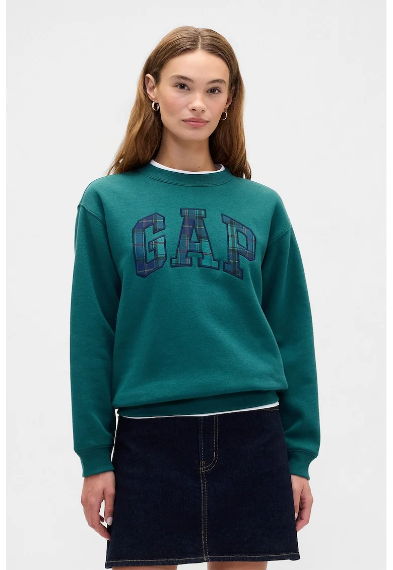 Bluza de trening lejera cu logo, Verde englez