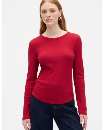 Bluza lejera din amestec de bumbac, Rosu