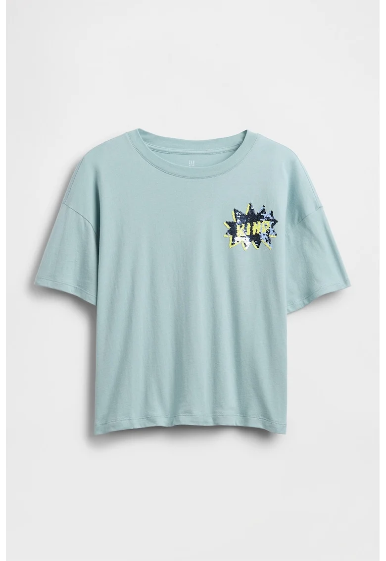 Tricou cu paiete reversibile, Turcoaz/Albastru royal/Roz