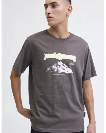 Tricou de bumbac organic cu logo, Gri inchis
