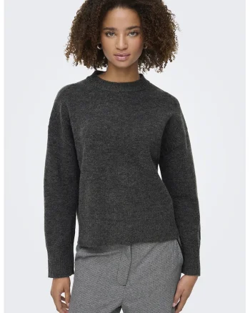 Pulover regular fit, Gri antracit