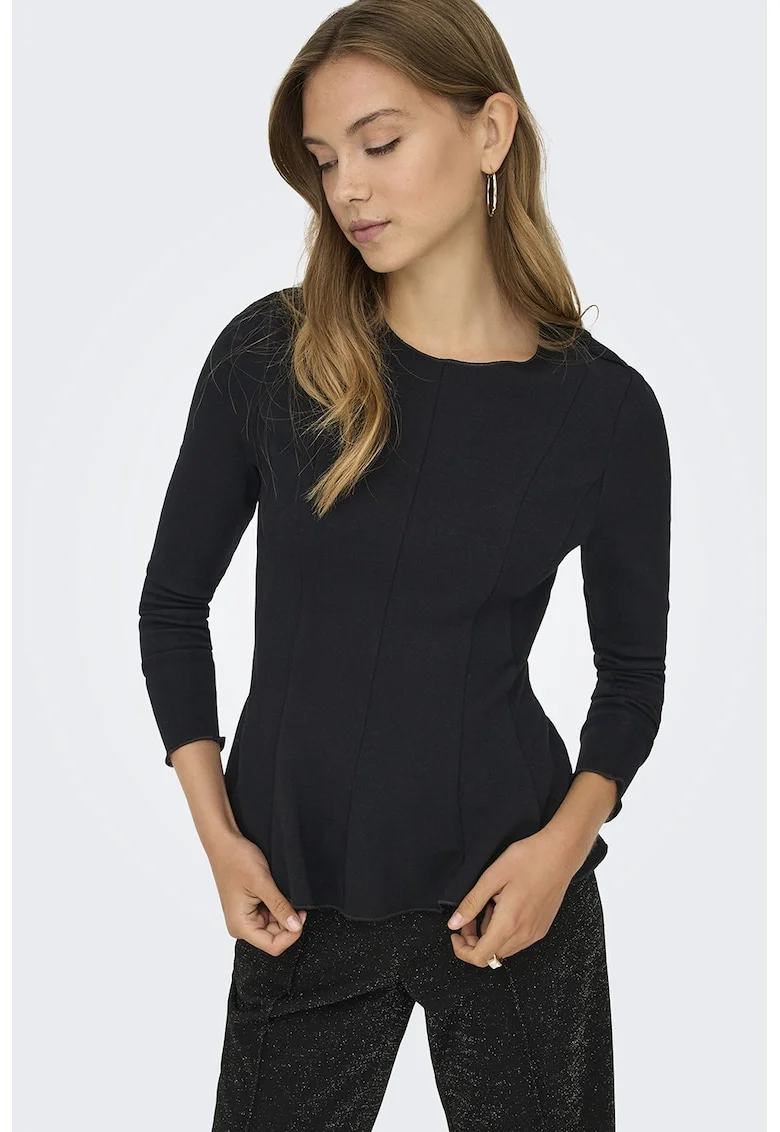 Bluza uni din peplum, Negru