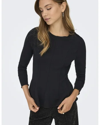 Bluza uni din peplum, Negru