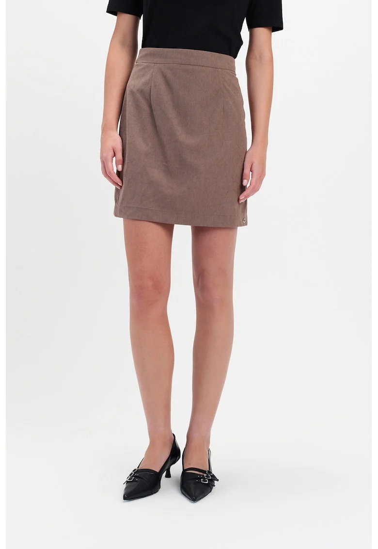 Fusta mini dreapta, Maro taupe