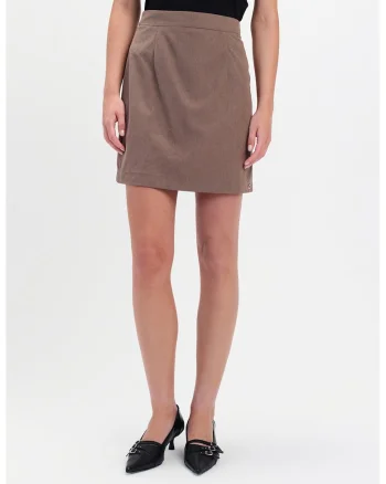 Fusta mini dreapta, Maro taupe