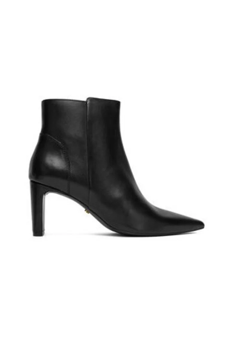 Botine dama  negru, piele naturala, cu fermoar, ascutit