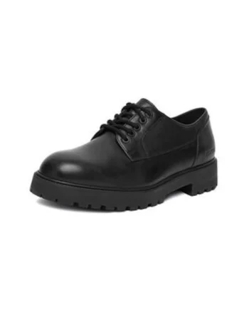 Pantofi barbati  model EO-ANTON-01, piele naturala, negru, sireturi rotunde