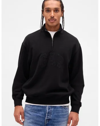 Bluza de trening lejera cu fenta cu fermoar, Negru
