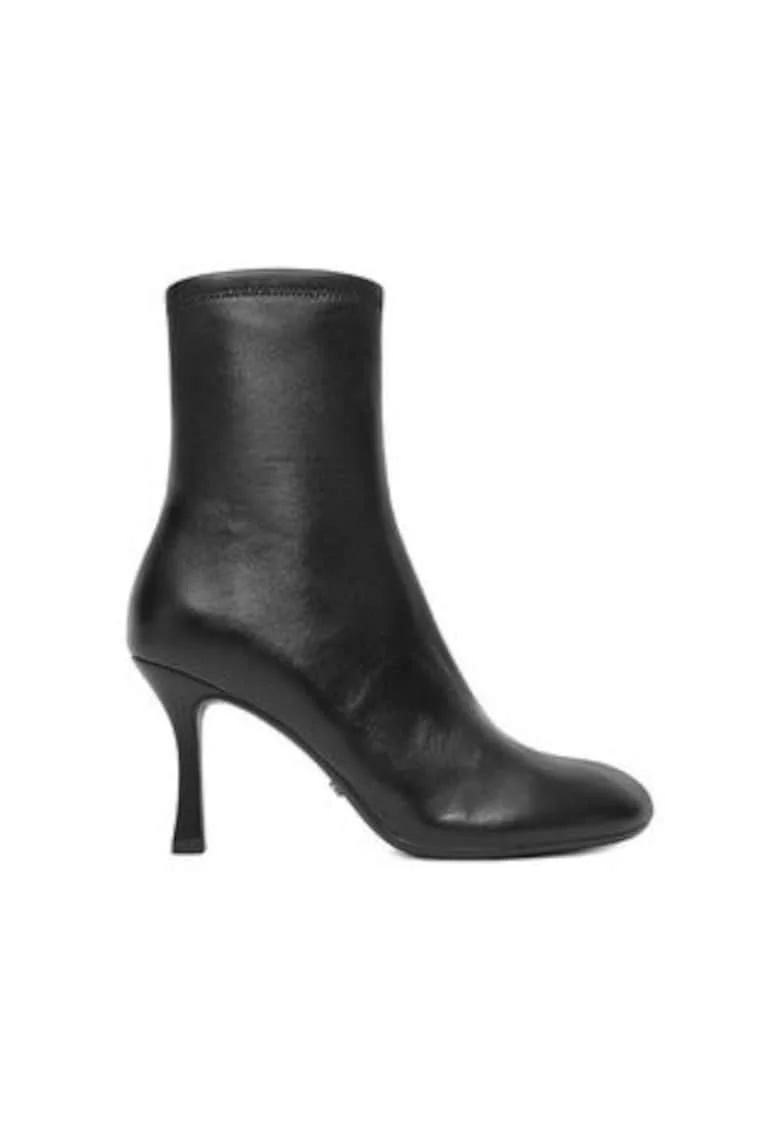 Botine dama  piele naturala, negru, Negru