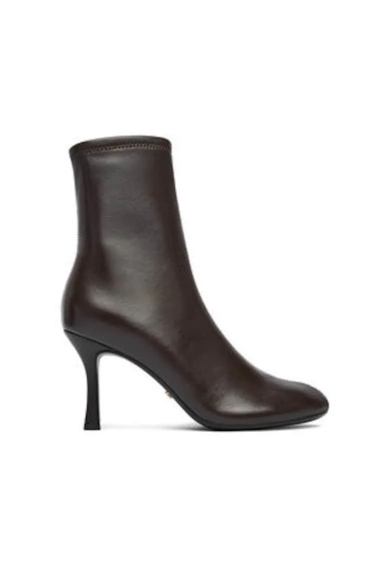 Botine dama,  piele naturala, maro, cu fermoar, Maro