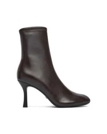 Botine dama,  piele naturala, maro, cu fermoar, Maro