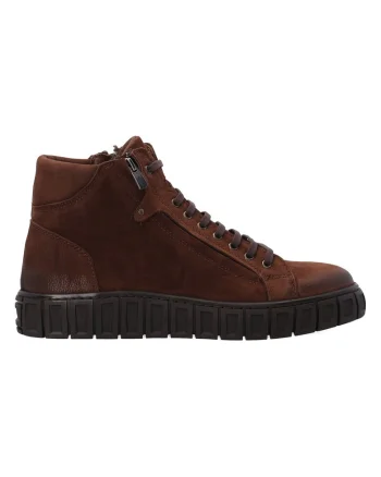 Pantofi sport cu profil inalt din piele nabuc