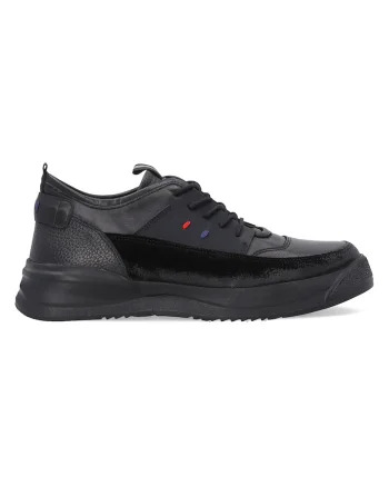 Pantofi sport din piele naturala cu insertie de piele intoarsa