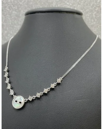 Colier din argint veritabil 925 decorat cu pandantiv Mother Of Pearl, Argintiu