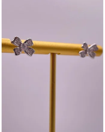 Cercei din argint in forma de funda si pietre zirconia, Lila