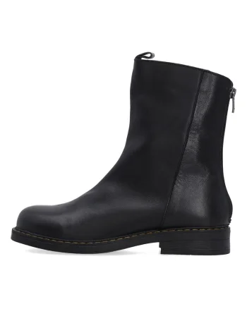 Botine negre din piele neteda cu fermoar