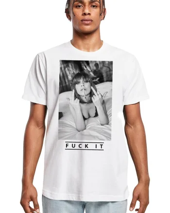 Tricou de bumbac cu imprimeu foto, Alb