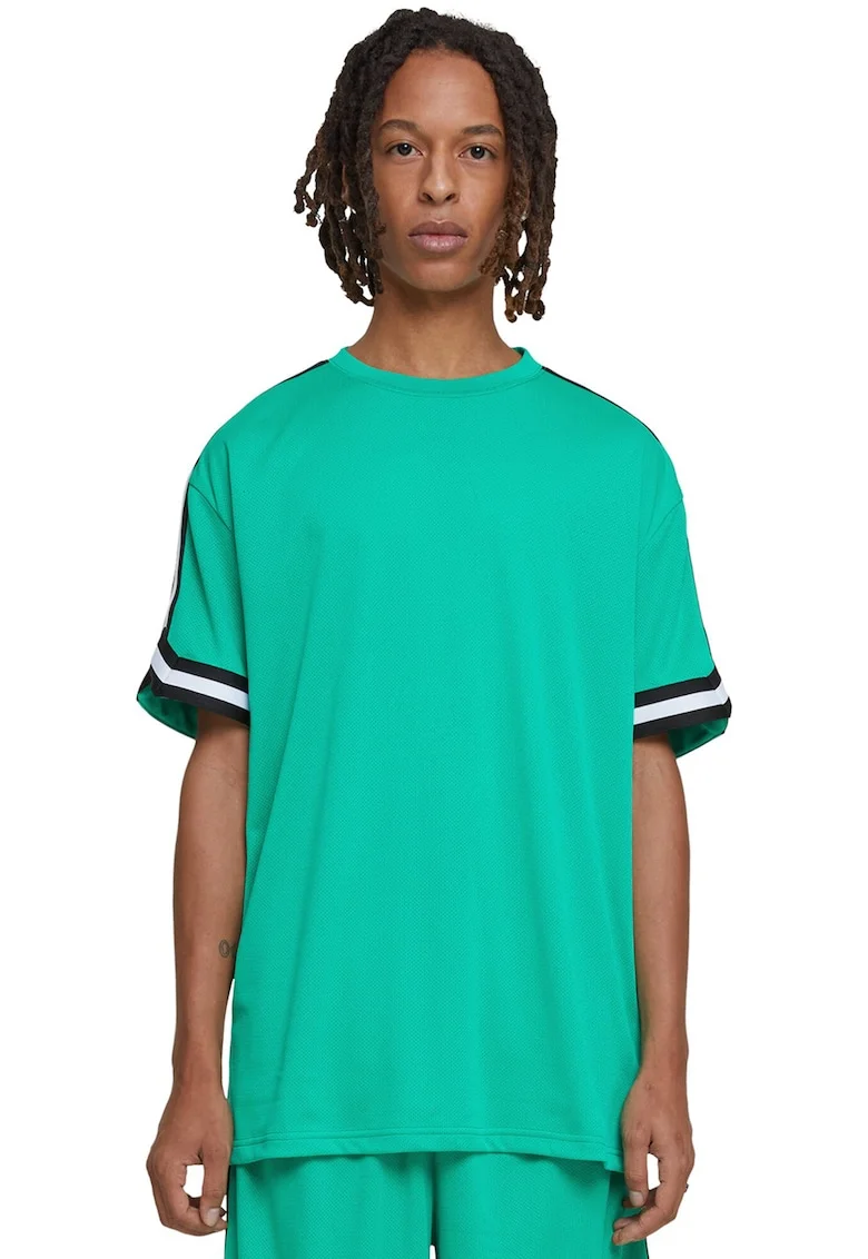 Tricou cu benzi contrastante pe maneci, Mint