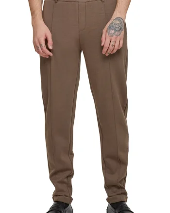 Pantaloni de trening cu croiala conica si talie elastica, Maro