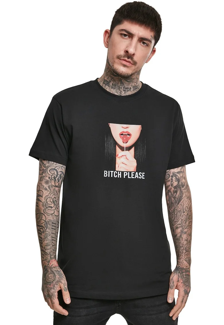 Tricou din bumbac cu imprimeu foto, Negru
