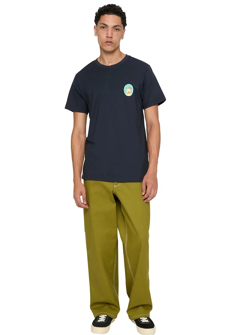 Tricou regular fit cu imprimeu pe piept, Bleumarin