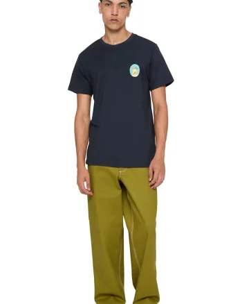 Tricou regular fit cu imprimeu pe piept, Bleumarin