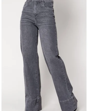 Blugi elastici largi din denim Grey 18091, Gri