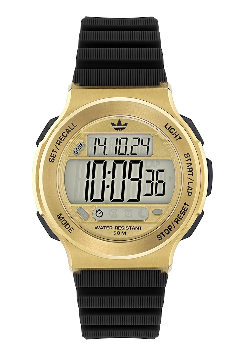 Ceas digital unisex cu curea din silicon, Negru
